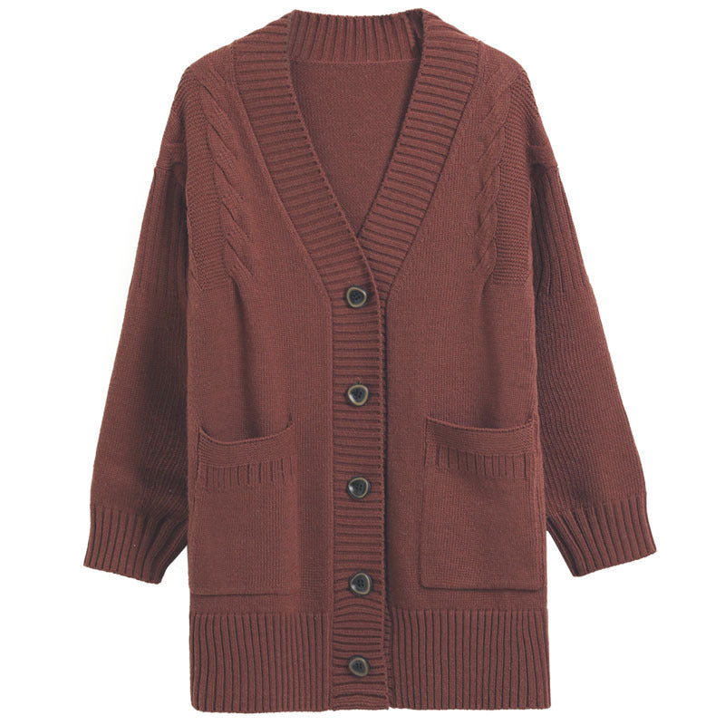 【2024 New】cardigan pulover de culoare uni